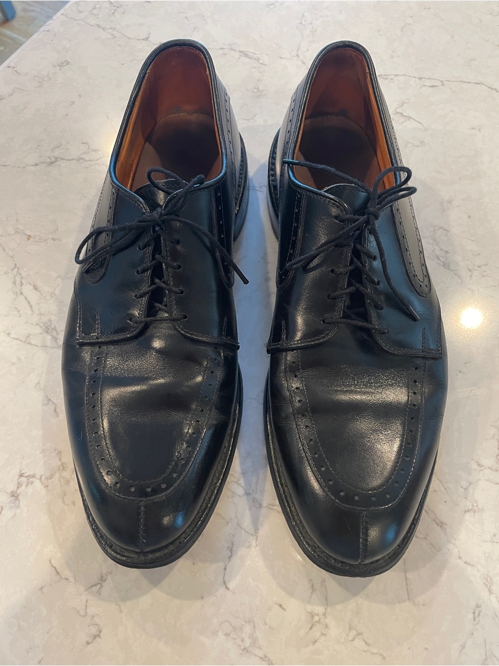 Allen Edmonds Black Leather Lace-Up Derbys